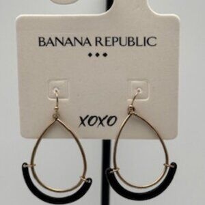 Banana Republic BLACK SLING HOOP EARRINGS